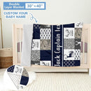 Personalized Baby Bedding Set, 5 Pcs Custom Name Crib Bedding Set, Double Layer Blue Nursery Bedding Set for Baby Boys, Woodland Deer Baby Crib Set, Gifts for Toddlers Infants New Parents by TinyTreasures Baby Boutique