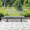 4/6/8 Feet Park Bench for Outside Heavy Duty Metal, Garden Benches Outdoor Bench with Backrest & Portable Frame, for Shopping Malls Stores Parks Patios Decks, Grey by GreenHaven Gardens