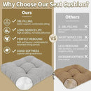 BUYUE Chair Cushion Set for Rocking Chair, Back Pillow & Seat Cushion with Ties, Original Woven Fabric Non-Slip Chair Pads for Elderly Sitting, Light Gray by CozyNest Decor