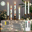 Lemon Flameless Taper Candles with Remote and Timer Flickering Flame Battery Operated Taper Candles for Home Bedroom Wedding Party Fall Christmas Summer Decor 9.6" by CozyNest Decor