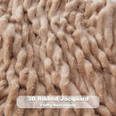 NEWCOSPLAY Super Soft Throw Blanket Taupe Premium Silky Flannel Fleece 3D Ribbed Jacquard Lightweight Bed Blanket All Season Use (Taupe Ribbed, Throw(40"x50")) by CozyNest Decor