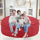 6FT Bean Bag Chair, Large Bean Bag Chairs with Memory Foam Filled, Fluffy Beanbag Sofa with Dutch Velvet Cover, Round BeanBag Chairs for Living Room, Playroom - Red by TinyTreasures Baby Boutique