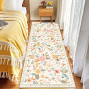 Floral 2x10 Area Rug Machine Washable Soft Print Boho Carpet Non Slip Doormat Low Pile Flower Area Rugs for Living Room Bedroom Nursery Kitchen Dining Room Indoor-Beige/White/Orange by TinyTreasures Baby Boutique