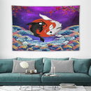 Houselerax Japanese Koi Fish Tapestry, Yin Yang Big Wave Cherry Blossom Tapestries Wall Hanging for Bedroom Living Room Office Decor 90"x60" by CozyNest Decor