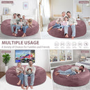 7FT Bean Bag Chair, Large Bean Bag Chairs with Memory Foam Filled, Fluffy Beanbag Sofa with Dutch Velvet Cover, Round BeanBag Chairs for Living Room, Playroom - Dusty Pink by TinyTreasures Baby Boutique
