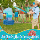 Sratte Number 1 2 3 4 5 6 7 8 9 Piñata with Stick Blindfold Confetti, Gradient Blue Piñata for Kids Boys Girls Birthday Party Anniversary Decorations Supplies(Number 1) by TinyTreasures Baby Boutique
