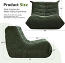 Bean Bag Chairs for Adults Giant Bean Bag Chair Memory Foam BeanBag Chair Big Bean Bag Sofa with Filler Faux Fur Fireside Beanbags Lazy Sofa for Living Room Bedroom Dorm Office (Green Chenille) by CozyNest Decor