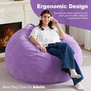 Homguava 3.5FT Bean Bag Chair: Teardrop Bean Bags with Memory Foam Filled, Compact Beanbag Chairs Soft Sofa with Corduroy Cover (Purple) by TinyTreasures Baby Boutique