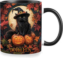 Personalized Halloween Black Cat Mug - Custom Decor Gift for Women - Spooky Season Accent Mug with Names by TinyTreasures Baby Boutique