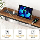 80.7'' Narrow Sofa Table with 2 Power Outlets (6 AC Outlets & 4 USB Ports), Thin Console Tables Narrow Long, Behind Couch Table Skinny for Entryway, Living Room, Hallway, Foyer, Rustic Brown by CozyNest Decor