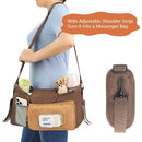 Accmor Universal Stroller Organizer with Insulated Cup Holder, Stroller Caddy Bag Accessories, Stroller Cup Holder Organizer for Uppababy Baby Jogger Britax Stroller, Brown by TinyTreasures Baby Boutique