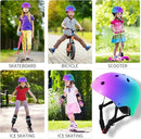 Adjustable Color Gradient Skateboard Helmet for 3-5-8-14+Ages【Toddler Kids Youth Adult】 Girls Boys Woman.Bike Helmet for Multi-Sports Cycling Bicycle Scooter Inline Roller Skate Rollerblading by TinyTreasures Baby Boutique
