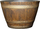 Classic Home & Garden Whiskey Barrel Planters - Wooden Finish Flower Planter Pot - Decorative Garden Pots - Indoor & Outdoor Resin Planters - Weather-Resistant Planting Pots (15” Oak Brown, Pack Of 1) by CozyNest Decor