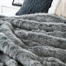 BATTILO HOME Silver Grey Faux Fur Throw Blanket for Couch, Bed, Fake Fur Blankets & Throws, Thick Warm Heavy Fluffy Fuzzy Elegant Furry Blanket Long Pile with Black Tips, 50"x60" by CozyNest Decor