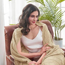inhand Knitted Throw Blanket for Couch and Bed, Soft Living Room Home Decor Knitted Blanket with Tassel, Outdoor Lightweight Breathable Summer Blanket, Farmhouse Warm Woven Decorative, 50"x60" by CozyNest Decor