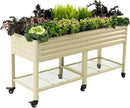 Rolling Elevated Raised Garden Bed-V Series, 2' x 6' Garden Beds with Legs & Storage Rack for Patio & Porch, 1000 Lbs Weight Capacity, Outdoor Planter Box for Vegetables Flower Herbs, Pearl White by GreenHaven Gardens
