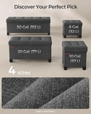 SONGMICS Storage Ottoman Bench, Foldable Foot Rest with Legs, 15 x 30 x 15.2 Inches, End of Bed Bench, Storage Chest, Load up to 660 lb, for Living Room, Bedroom, Entryway, Slate Gray ULSF16GYZ by CozyNest Decor