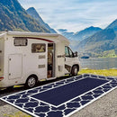 GENIMO 10 ' x 20 ' Outdoor Rug Waterproof for Patio Decor, Foldable Reversible Plastic Straw Area Rugs Mat for Camper, Outside Carpet for Rv, Deck, Porch, Picnic, Beach, Balcony, Blue & White by GreenHaven Gardens