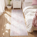 Washable Area Rugs 2'x6' Non-Slip Modern Abstract Soft for Living Room Entryway Bedroom Nursery, Print Pattern, Grey Pink by TinyTreasures Baby Boutique