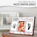 Baby Hand and Footprint Kit with Photo & Birth Details, Inkless Hand and Footprint Kit, Newborn Keepsake Plaque, Baby Shower Gifts (STYLE 1 (Fully Personalized) (Welcome To The World - Baby Girl)) by TinyTreasures Baby Boutique