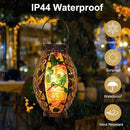 Hanging Solar Lantern Outdoor Waterproof Glass Solar Hummingbird Flickering Flame LED Garden Lights Metal Hollowed-Out Table Lamps Garden Decorations for Yard Patio Pathway Tabletop Tree Holiday by GreenHaven Gardens
