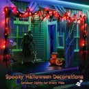 Halloween Horror Atmosphere Lights, Orange&Purple LED String Lights with 9.9FT Creepy Black Gauze, Battery Powered with Timer & 8 Flashing Modes (2 Pack Red) by CozyNest Decor