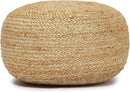 REDEARTH · Jute Circular Low Pouf Ottoman - Braided Pouffe Accent Sitting Round Footrest for Living Room, Bedroom, Nursery, kidsroom, Patio, Gym; 100% Jute Set of 2 (18"x18"x10"; Natural) by CozyNest Decor