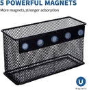 dedoot Magnetic Basket for refrigerator Storage Magnetic Pencil Holder Basket Mesh Black Strong Magnetic Pen Holder for Refrigerator,Whiteboard, Locker, Home and Office Organizer, 6.3x2.3x3.6inch by CozyNest Decor