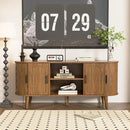 51" Fluted TV Stand, Mid-Century Modern Entertainment Center for Tvs up to 60" with Drawers and Fluted Doors, Curved TV Media Console Table with Sliding Doors for Living Room, Bedroom (51") by CozyNest Decor