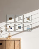 HAUS AND HUES 8x8 White Metal Picture Frames Matted to 4x4 - Features Premium Aluminum, Shatterproof Plexiglass - Ideal for Home, Room, Office (8x8 in, White, Set of 6) by CozyNest Decor