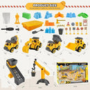 Asoxt 43-Piece Construction Sensory Playset – 2 lbs Play Sand, 4 DIY Trucks, Crane & Road Signs – Creative Sandbox Toy for Kids Ages 3+ by GreenHaven Gardens