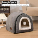Cat Bed for Indoor Cats，Foldable cat cave，Anti-Slip & Water-Resistant Bottom，cat Houses for Indoor Cats or Small Dogs, Kitten Tent, Rabbit Bed，2 in 1 pet Bed (Dark Grey) by CozyNest Decor
