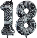 GOER Number 18 Balloons for 18th Birthday Sweet 18 Party Decorations,42 Inch Jumbo Foil Helium 81 Balloons for 81st Birthday Party Decoration (Marble Black) by TinyTreasures Baby Boutique