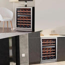 Ca'Lefort Wine Fridge & Cooler - 24 Inch 46 Bottle Wine Cooler Refrigerator, 40-65°F Dual Zone Wine Refrigerator Glass Door, 3 LED Built-in or Freestanding Fridge for Home/Bar/Kitchen (5.65 cu.ft) by CozyNest Decor