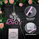 HRGXYUN Halloween Dimmable Ghost Neon Sign, Pink Boo Neon light for Wall Decor,Custom Neon Sign for Bar Club Ghost Room Decoration,5V USB Power 11.8 * 9.85in by CozyNest Decor