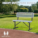 Heavy Duty Park Bench with Back Portable Frame, Outdoor Steel Bench with Backrest, Outdoor Park Bench Expanded Metal Mesh Bench for Lawn, Park, Deck, Garden, Patio, Porch, Black (Gray, 4FT) by GreenHaven Gardens