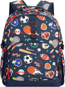 Choco Mocha Balls Backpack for Boys, Elementary School Backpack for Boys Ages 6-8 Kids Kindergarten Backpack Bookbag 17 Inch with Chest Strap, Blue by TinyTreasures Baby Boutique