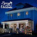 Christmas Icicle Lights Outdoor, 10Ft Meteor Shower Lights with 10 Ice Shaped Tube, Snowfall Shooting Star Light Effect, Falling Crystal Christmas Decorations for House Eave Roofline, Cool White by GreenHaven Gardens