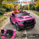 Licensed Ram 1500 Ride on Toys for Kids 4-8, Ride-on Electric Car for Kids with Remote Control, Battery Powered with Car Key/Gear Selector, LED Light/Music/MP3, Back Storage (Pink) by TinyTreasures Baby Boutique
