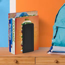 Acrimet Metal Bookends, Jumbo Size 9" H x 4" W x 4-1/2" D, Non-Skid Book Stand for Shelves, Heavy Duty Book Stopper, Black, 1 Pair by CozyNest Decor