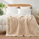 Snuggle Sac Heather Beige Throw Blanket for Couch, Ultra Soft Warm Blankets Cozy Knit Fuzzy Plush Lightweight Throw XL Size for Sofa, Bed, Heather Beige, 50x70 inches by TinyTreasures Baby Boutique