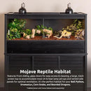 New Age Pet ECOFLEX 48 in Mojave Reptile Lounge in Espresso Black, Durable Wood Plastic Composite Habitat with Vented Side Panels, Removable Sliding Glass Doors, and Mesh Screen Top for Lamp Setup, by CozyNest Decor