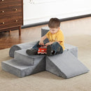 jela Foam Blocks 6Pcs Soft Play Equipment Soft Velvet, Toddler Climbing Toys Indoor Soft Play Climbing for Toddlers, Lightweight Climbing Blocks for Babies, Kids, Climb and Crawl Foam Playset by TinyTreasures Baby Boutique