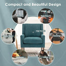 COLAMY Modern Wingback Living Room Chair, Upholstered Fabric Accent Armchair, Single Sofa Chair with Lounge Seat and Wood Legs for Bedroom/Office/Reading Spaces, Teal by CozyNest Decor