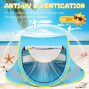 Baby Beach Tent,Large Pop Up Beach Tent Sun Shade for Beach,Portable Baby Travel Tent with Mosquito Net,Indoor Baby Play Tent,UPF 50+ UV Protection Sun Shelters for Infants by TinyTreasures Baby Boutique