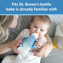 Dr. Brown's Narrow Baby Bottle Handles, 100% Silicone, Easy Grip Removable Handles for Bottle to Sippy Cup Transition, Blue, 4m+ by TinyTreasures Baby Boutique