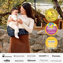 Momcozy Hip Seat Baby Carrier - Adjustable Waistband with Original 3D Belly Protector, Ergonomic Carrier with Various Pockets for Newborns & Toddlers up to 45lbs (Starry Sky, Medium) by TinyTreasures Baby Boutique