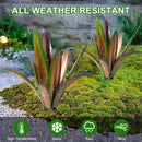 TOMBABY Enlarge thickened Wind Resistant Metal Agave Garden Art Plant Country Sculpture Statue Outdoor decoration Courtyard Lawn Ornament Gift (12 Leaves Green 2 pcs) (TB-410-415) by CozyNest Decor