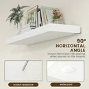 White Floating Shelves for Wall - 48 Inch Wide x 12 Inch Deep Wall Shelves Set of 1 - Rustic Wood Shelves for Living Room, Bathroom, Laundry Room, Bedroom, Kitchen, Home Office by CozyNest Decor