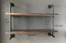 Industrial Pipe Wall Shelves Pipe Shelving with Real Wood Plank ,36 Inches Floating Shelves for Wall Farmhouse Pipe Book Shelves Dark Brown 2 Tier for Kitchen,Living Room Decor and Bar Shelving